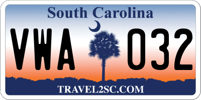 SC license plate VWA032