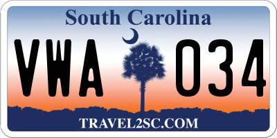 SC license plate VWA034
