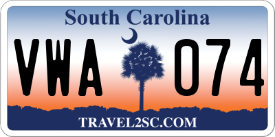 SC license plate VWA074