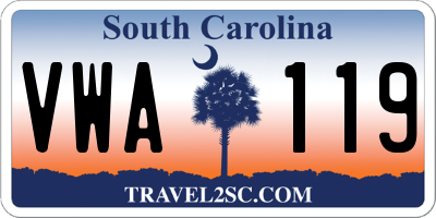 SC license plate VWA119