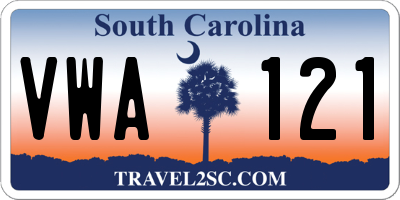 SC license plate VWA121