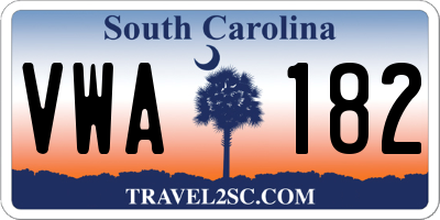 SC license plate VWA182