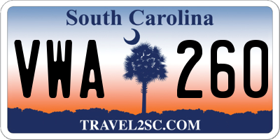 SC license plate VWA260