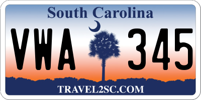 SC license plate VWA345