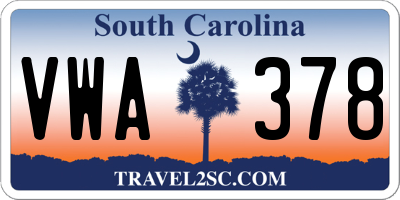 SC license plate VWA378