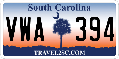 SC license plate VWA394