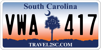 SC license plate VWA417