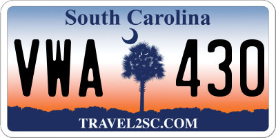 SC license plate VWA430