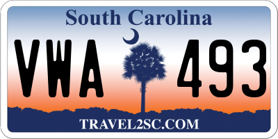 SC license plate VWA493
