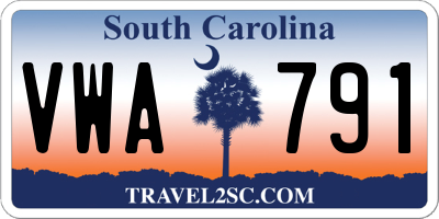 SC license plate VWA791