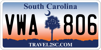 SC license plate VWA806
