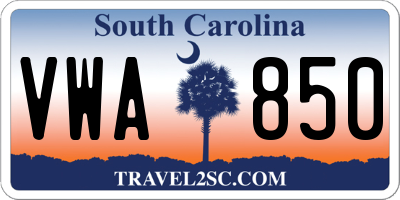 SC license plate VWA850