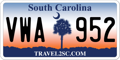 SC license plate VWA952