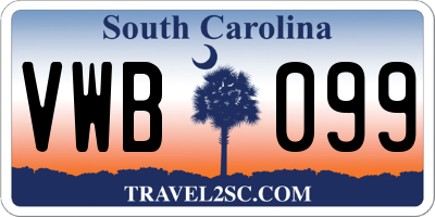 SC license plate VWB099