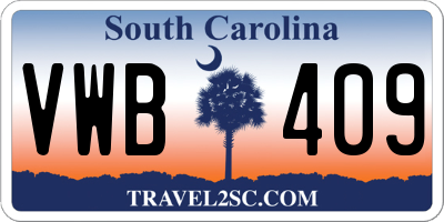 SC license plate VWB409