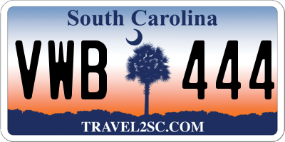 SC license plate VWB444