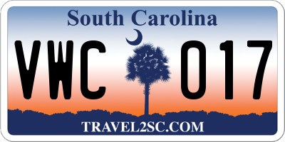 SC license plate VWC017