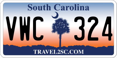 SC license plate VWC324