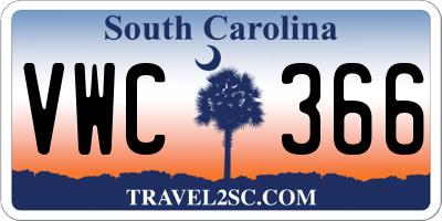 SC license plate VWC366