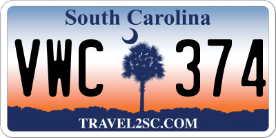 SC license plate VWC374