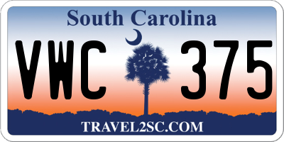 SC license plate VWC375
