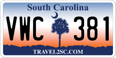 SC license plate VWC381
