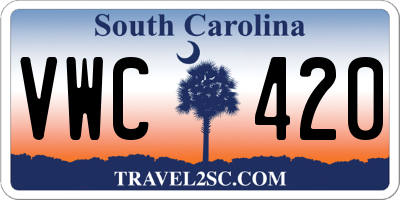 SC license plate VWC420