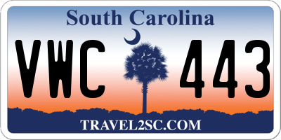 SC license plate VWC443