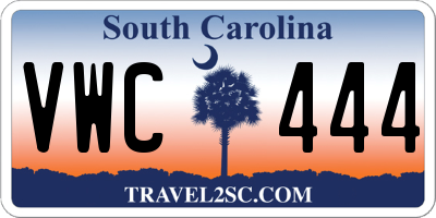 SC license plate VWC444