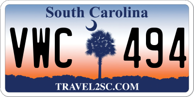 SC license plate VWC494
