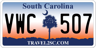 SC license plate VWC507