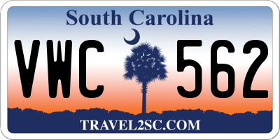 SC license plate VWC562