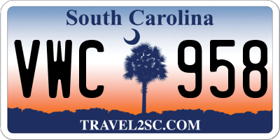 SC license plate VWC958