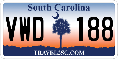 SC license plate VWD188