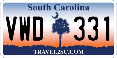 SC license plate VWD331