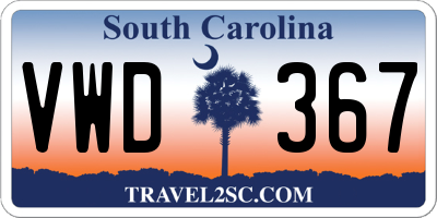 SC license plate VWD367