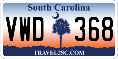 SC license plate VWD368