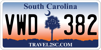 SC license plate VWD382