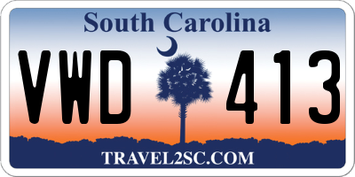 SC license plate VWD413