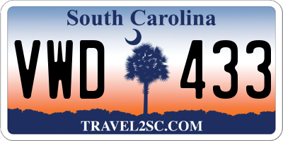 SC license plate VWD433