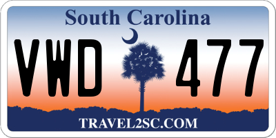 SC license plate VWD477