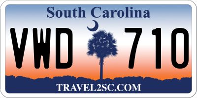 SC license plate VWD710