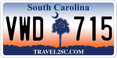 SC license plate VWD715
