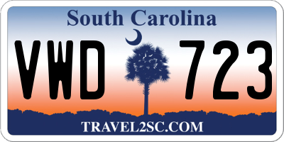 SC license plate VWD723