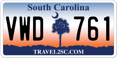 SC license plate VWD761