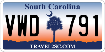SC license plate VWD791