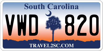 SC license plate VWD820