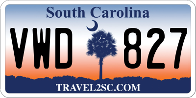 SC license plate VWD827