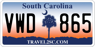 SC license plate VWD865