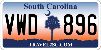 SC license plate VWD896
